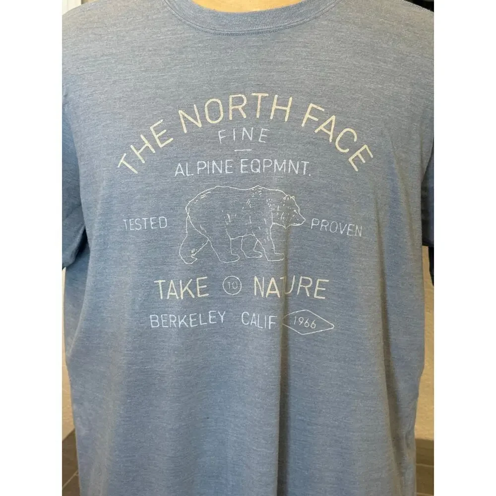 THE NORTH FACE Tee T-Shirt Dusty Blue Men's size XL Outdoors Hiking Camping